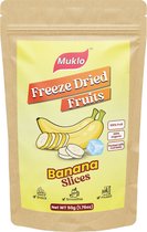 Muklo - Fruits lyophilisés (chips de fruits lyophilisés) - Tranches de banane - 50 grammes - Snack sain - 100% Bio - 100% fruits - Végétalien