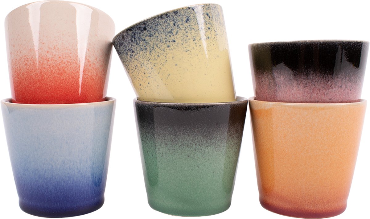 Set van 6 Fire koffiemok - 200ML - verschillende kleuren - koffiebeker