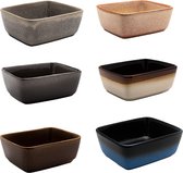Petits bols - Earth drink bowls - lot de 6 bols - rectangle - 11x4 cm - porcelaine - branché et tendance