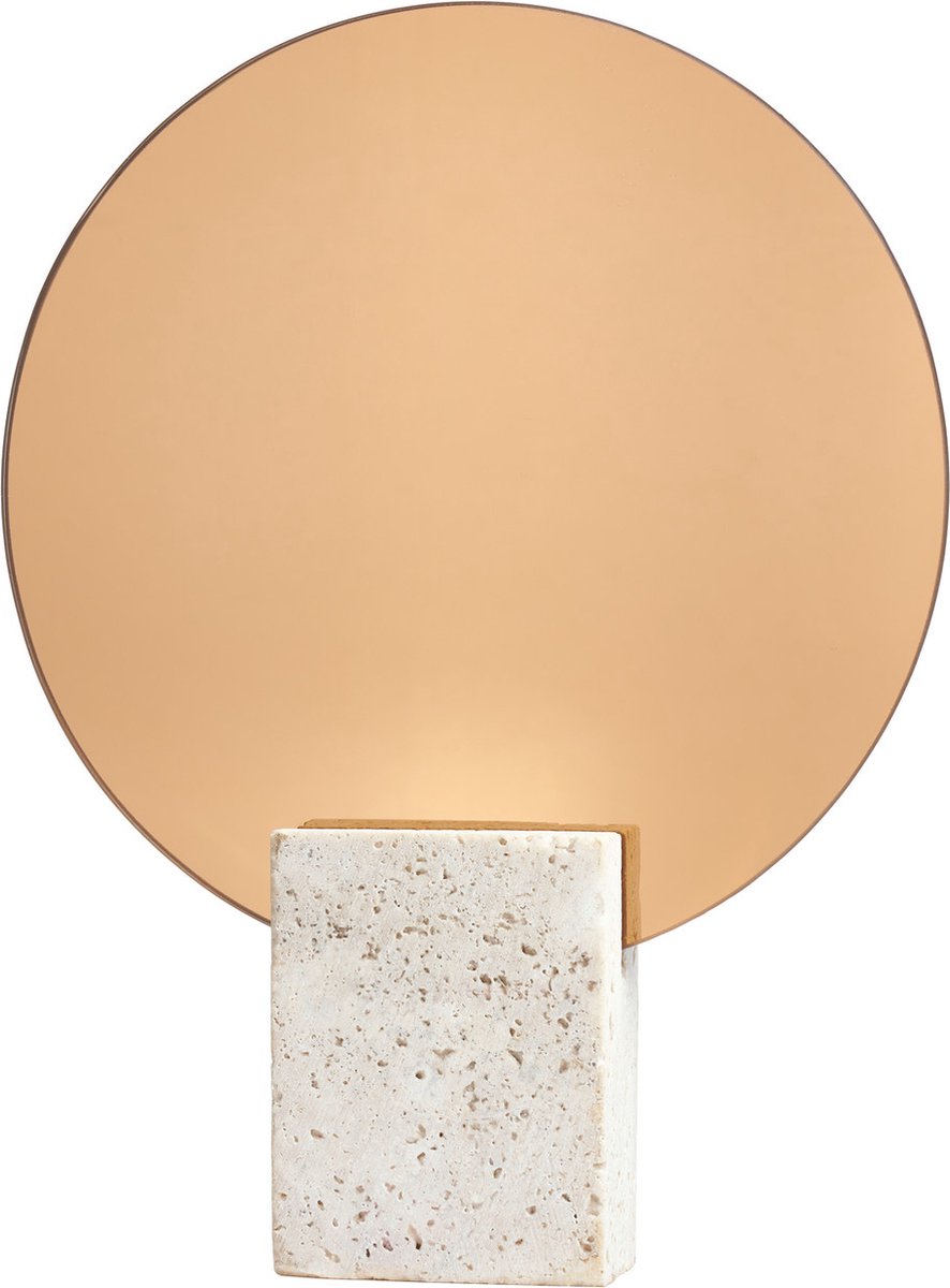 Goedkoopste Wellmark Travertine Spiegel - 23x20x4cm - beige