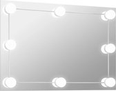 vidaXL - Wandspiegel - met - LED-lampen - rechthoekig - glas