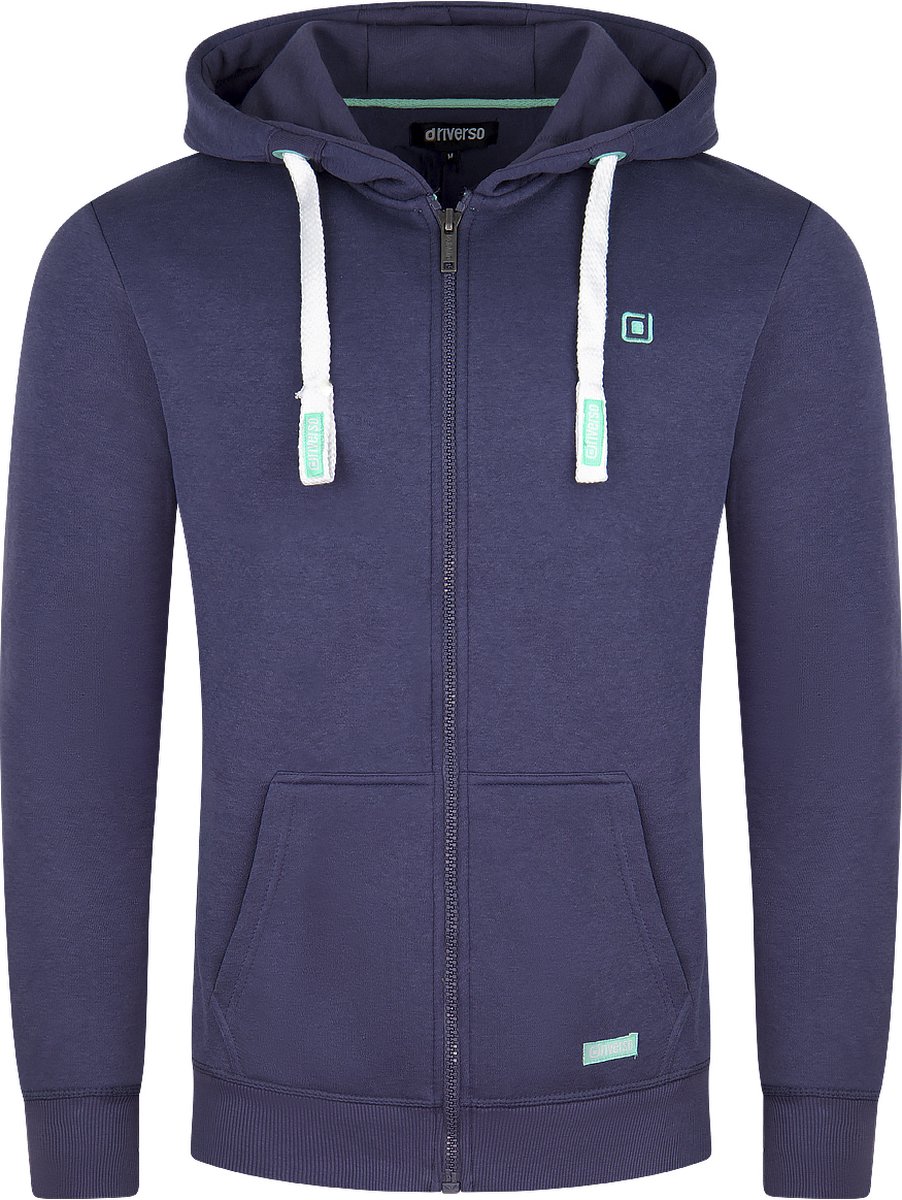 riverso Heren Sweatjack RIVNoah regular fit Blauw XXL Volwassenen Hoodiejacket - Sweatvest