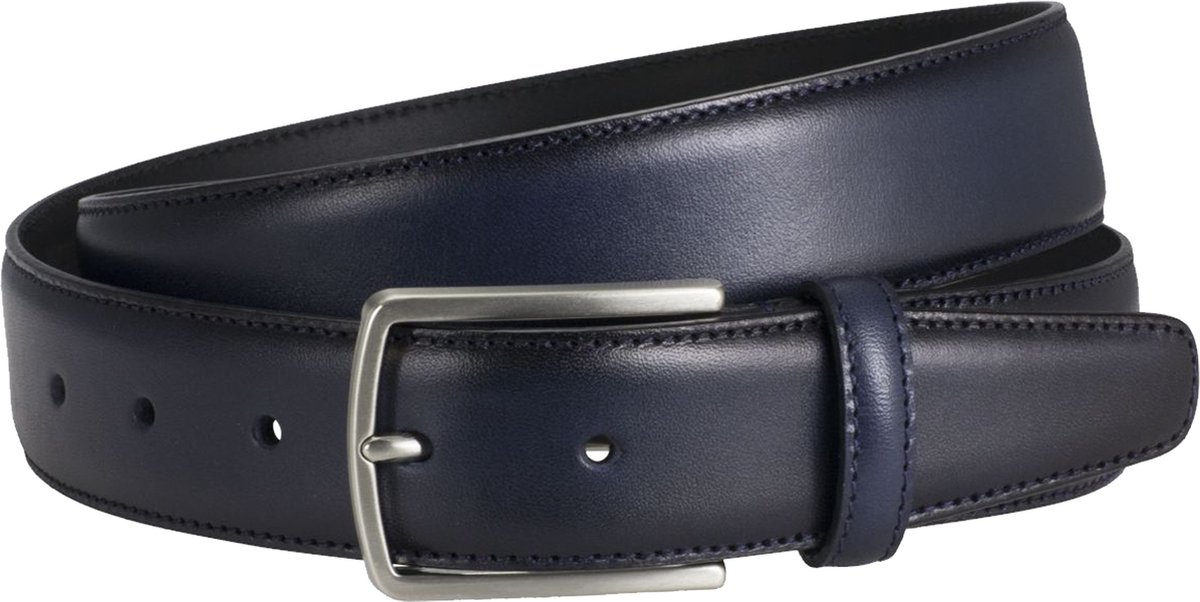 LINDENMANN leren heren riem - marineblauw