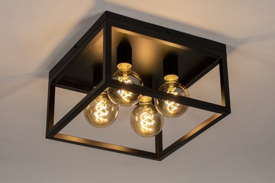 Lumidora lampe de plafond 74288-4 Lumières - E27 - Zwart - Métal