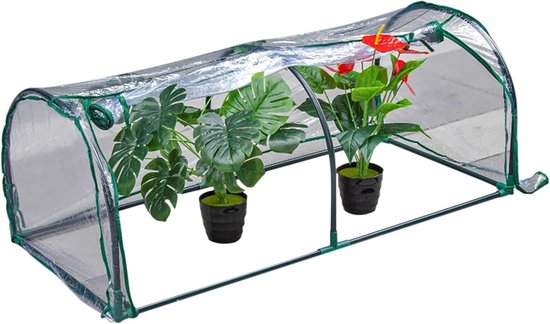 2x tomatenkas, tuin, balkon, foliekas voor tomaten, HxBxD 150 x 100 x 50 cm, staal & PE-folie, groen