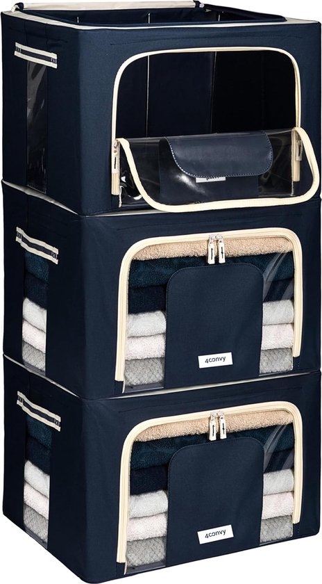 4CONVY stevige opvouwbare kledingopbergdoos met metalen frame, 2