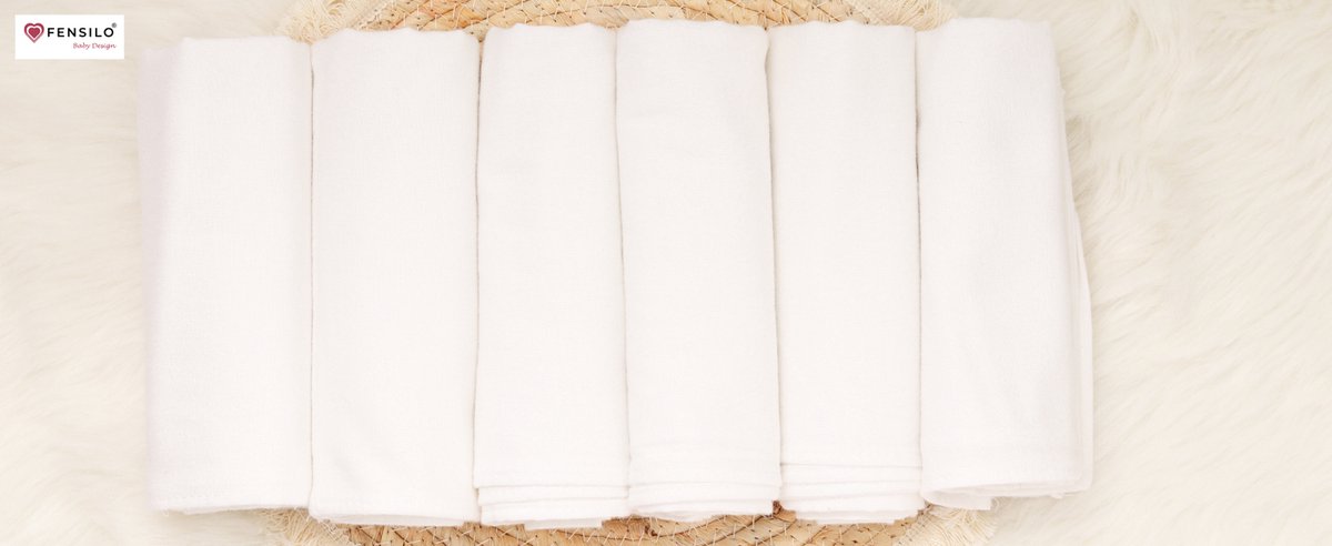 Goedkoopste Flanellen Luiers- 6 PACK - Wit – FENSILO – Flanellen doeken