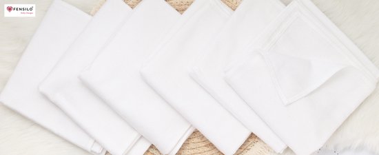 Flanellen Luiers- 6 PACK - Wit – FENSILO – Flanellen doeken