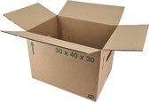 Ace Verpakkingen - Enorm Sterke Multifunctionele doos - 10 stuks - Halve Eurodoos - Zware kwaliteit - Handgrepen - Europallet geschikt - Verzenddoos - Boekendoos - Verhuisdoos - 300 x 400 x 300 mm