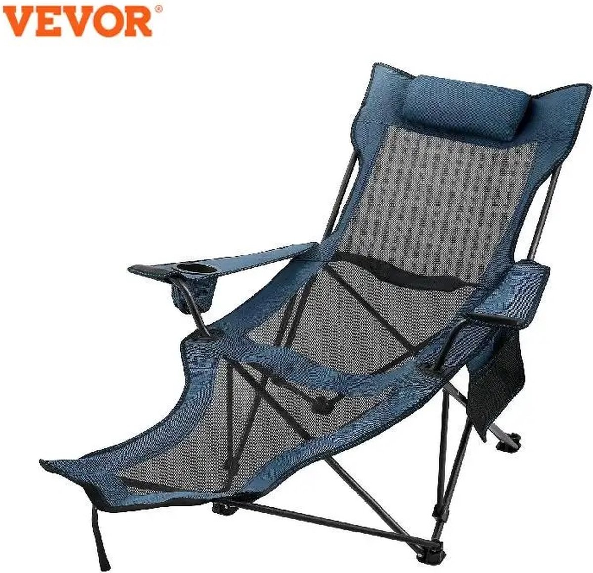 JK24 - Campingstoel - Opvouwbaar campingstoel - Campingstoel opvouwbaar - met rugleuning - met voetensteun - 110kg draagvermogen
