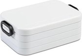 Take a Break Midi Lunchbox, 900 ml, broodtrommel met scheidingswand, ideaal voor maaltijdvoorbereiding, vaatwasmachinebestendig, ABS, wit