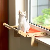 Kattenhangmat, verwarming, vensterbanken voor katten, vensterbank, kattenhangbed, raam, ruimtebesparend design tot 18 kg, oranje/grijs