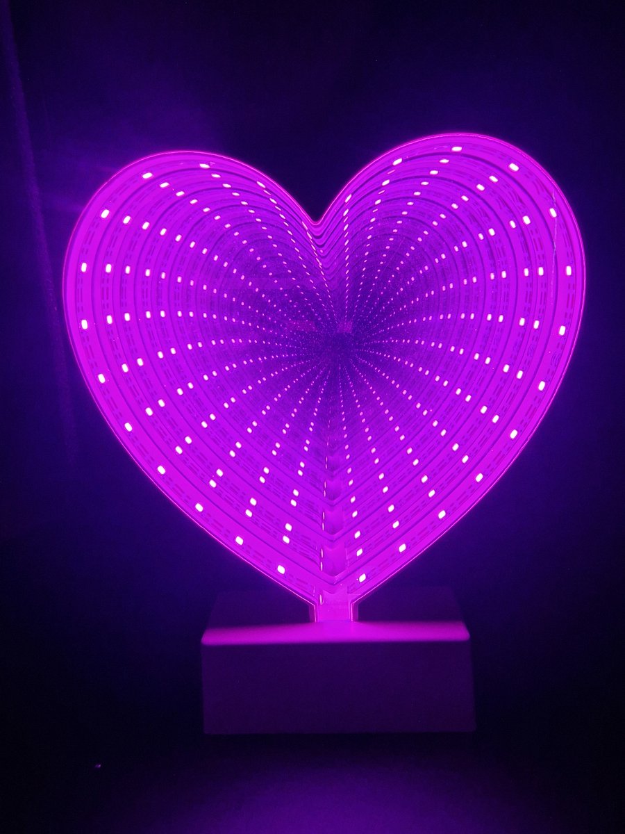 Roze Hart Spiegellamp - 14 x 17 cm - Decoratie - Pink - Led Spiegel - Tunnel Spiegel - Mirror Light - Klein Formaat
