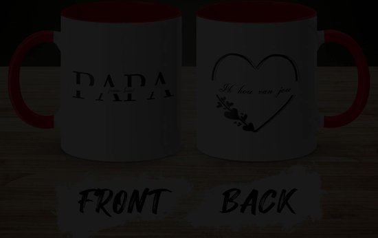 Mug Je t'aime papa avec naam personnalisé, mug papa, design unique (naam), papa, père, rouge, cadeau fête des pères papa anniversaire amour papa tasse papa tasse à café coeur design joyeux anniversaire
