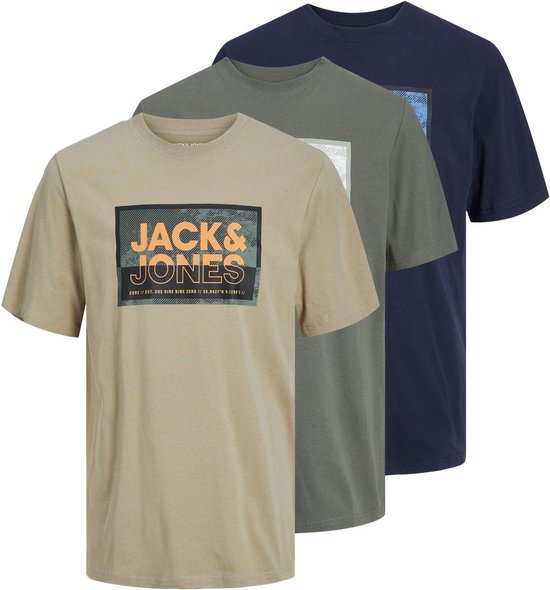 JACK&JONES PLUS JCOLOGAN TEE SS CREWNECK SS24 3PK MP PLS Heren T-shirt - Maat EU4XL US2XL