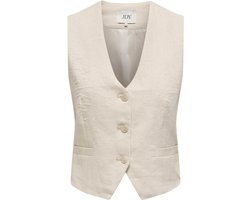 Jacqueline de Yong Gilet Jdysay Linen Waistcoat Wvn 15324995 Oatmeal/melange Dames Maat - S Jacqueline de Yong Gilet Jdysay Linen Waistcoat Wvn 15324995 Oatmeal/melange Dames Maat - S