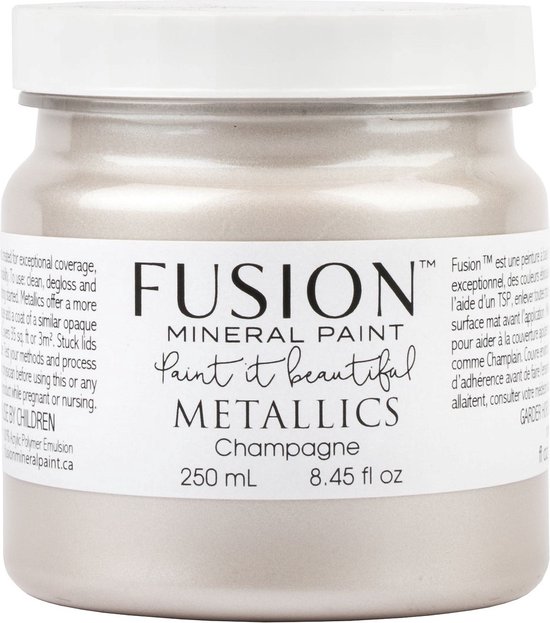 Foto: Fusion metallic paint meubelverf champagne acrylverf champagne 250 ml