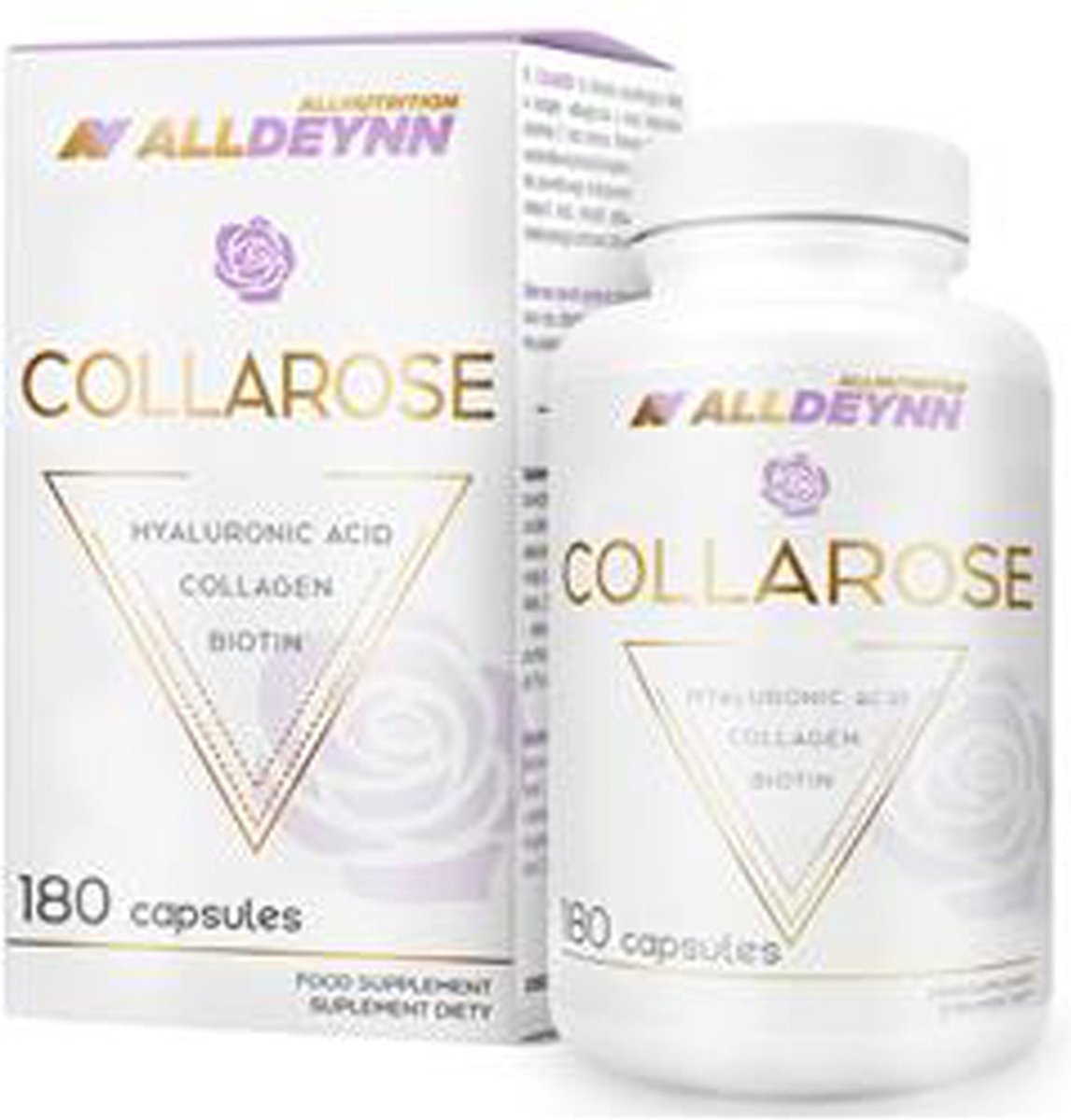 Goedkoopste Alldeynn | Collarose | Rund collageen | 180 capsules 60 servings | Hyaluronzuur | Biotin | Vrouwen | Supplement | Nutriworld
