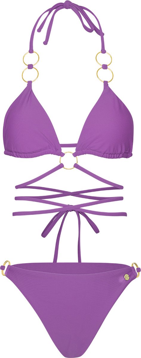 Bikini gouden ringen - Purple S