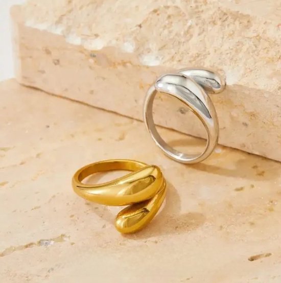 Leerella Bague élégante en or pour femme Taille 7/17,25 mm – Complément parfait à n'importe quelle tenue ! Acier inoxydable indestructible - Cadeau idéal pour la fête des mères, la Saint-Valentin et les anniversaires !