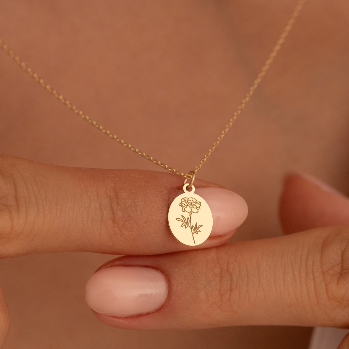 Ellen Life Jewelry | September Geboortebloem Kettingen - 14K Goud Gepersonaliseerd Keeting - Verjaardag Cadeau Vriendin & Vrouw - Geboortemaand Ketting met Hanger - Handgemaakte Sieraden