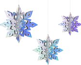 Partydeco - Hangers Zilveren Sneeuwvlokken (15-25 cm)