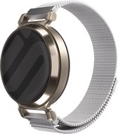 Strap-it Milanees smartwatch bandje 14mm - Zilveren RVS Milanese band met magneetsluiting geschikt voor de Garmin Lily 2 (niet de eerste versie)