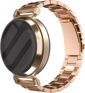 Strap-it Stalen schakel bandje 14mm - Rosé goud metalen smartwatch bandje geschikt voor de Garmin Lily 2 (niet de eerste versie)