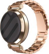 Bracelet à maillons en acier Strap-it 14 mm - Bracelet de montre intelligente en métal doré rose adapté au Garmin Lily 2 (pas la première version)