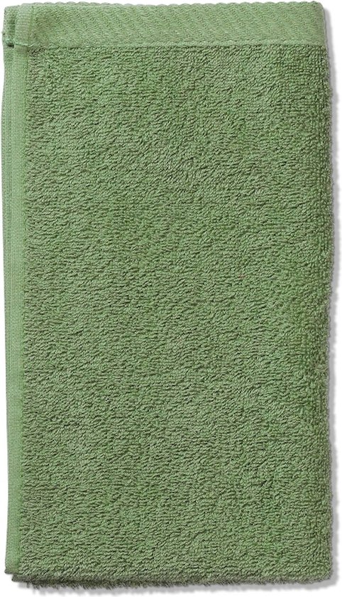 Kela Badkamer - Ladessa Gastendoek Moss Green 30x50 cm Set van 3 Stuks - Katoen - Groen
