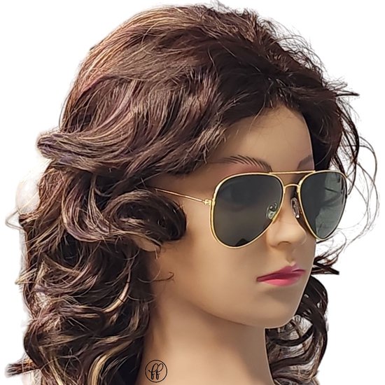 Fako Fashion® - Pilotenbril - Polariserend - Polarized - Piloot Zonnebril - Heren Zonnebril - Dames Zonnebril - Goud - Donkergroen van Fako Fashion® — afbeelding 5