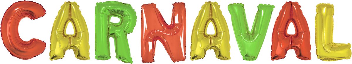 Folieballon set Carnaval - Rood/geel/groen