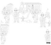 Matta Kids - Brandweer helden - Herbruikbare Kleurplaat en Veegplacemat - Past op Tripp Trapp