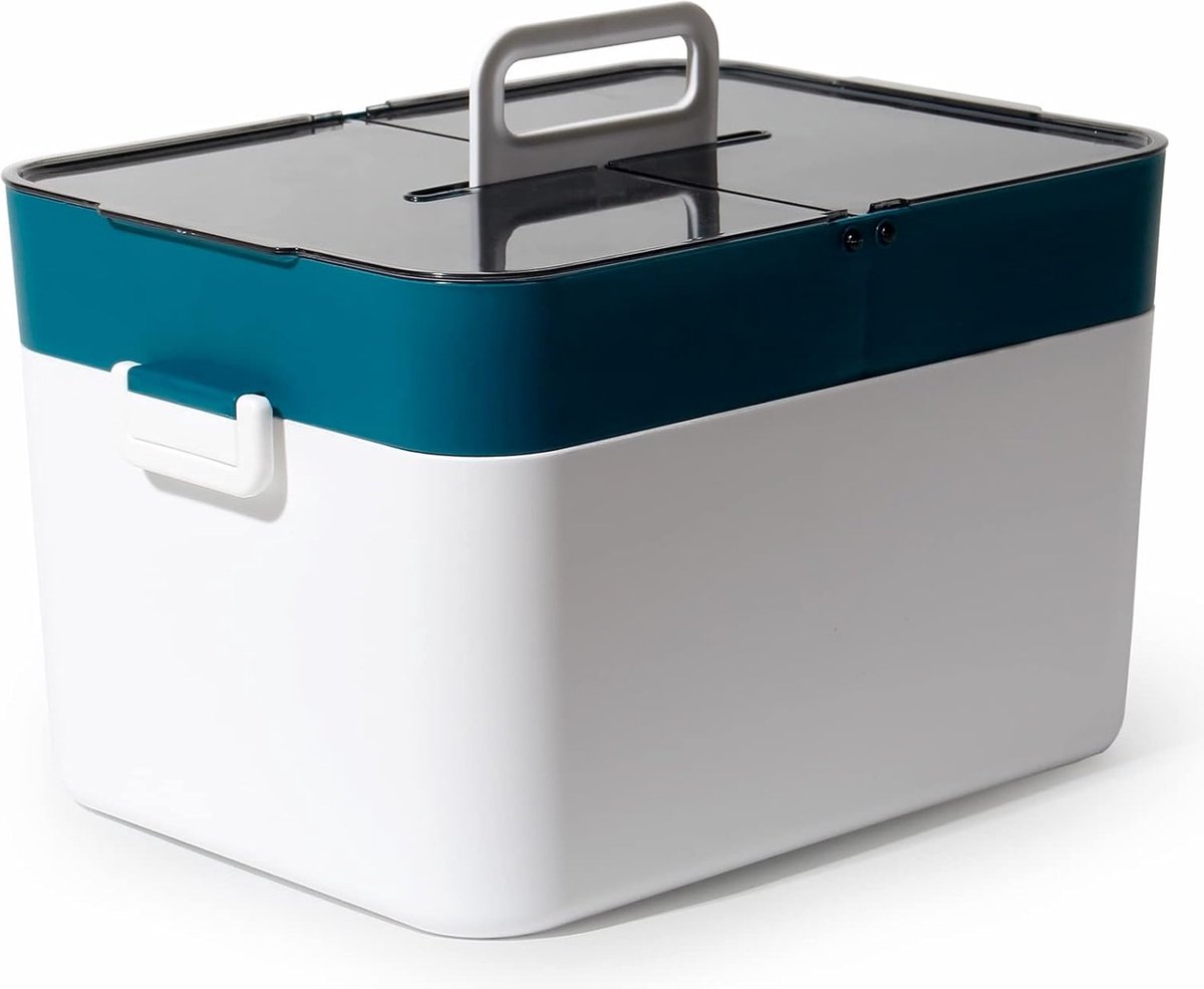 Medicijnkastje - Huisapotheek Organizer - Veilige Medicatie Opbergdoos - Compact en Duurzaam - Wit