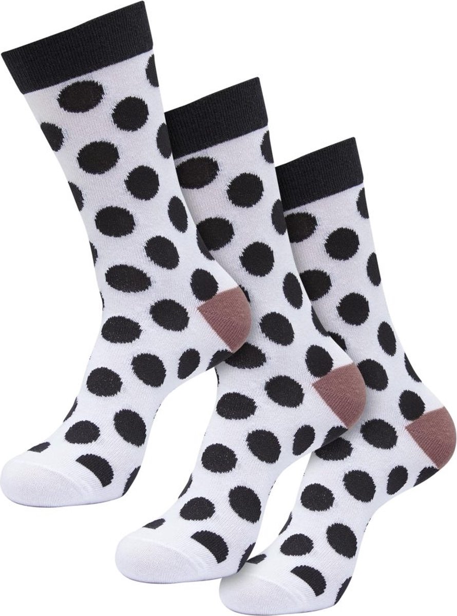Urban Classics Basic Polka Dot 3-Pack Sokken 43/46 Wit