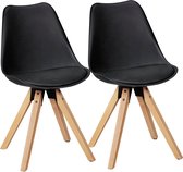 Rootz 2-delige set eetkamerstoelen - keukenstoelen - moderne stoelen - kunstleren bekleding - 49 cm x 87 cm x 52 cm
