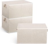 Opvouwbare stoffen opbergdoos, 43 x 34 x 23 cm, verpakking van 3 stuks