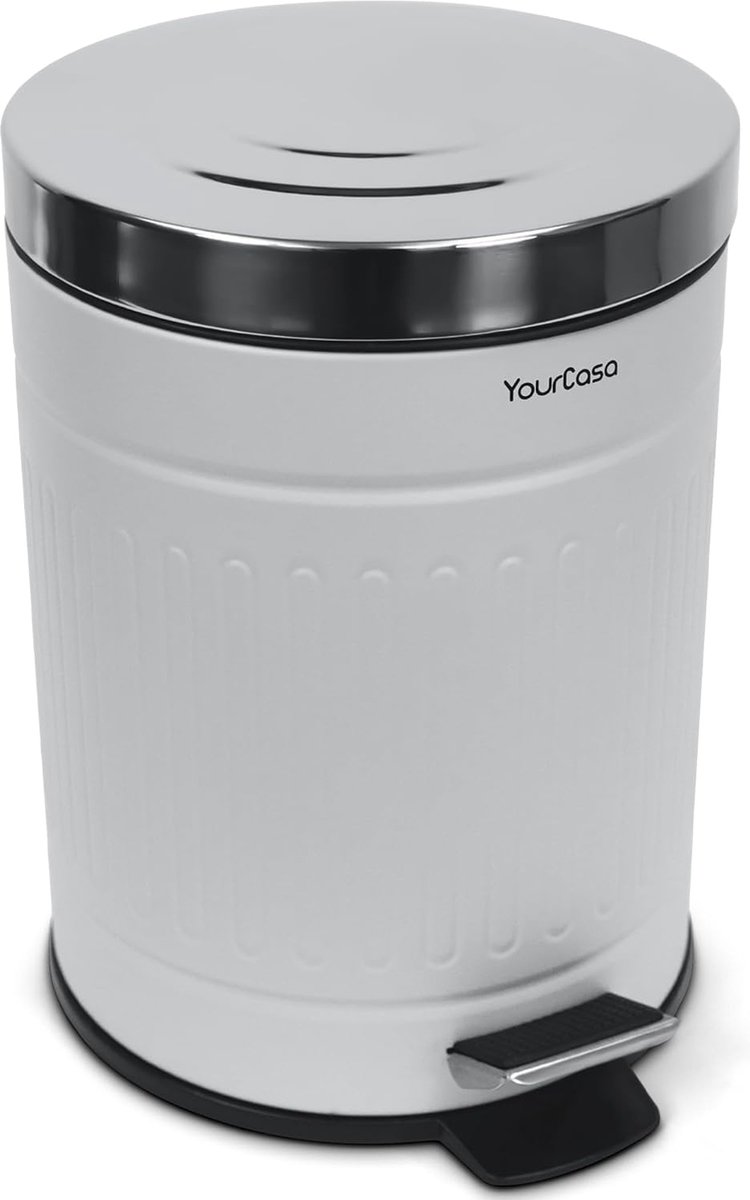 Goedkoopste Vuilnisbak badkamer 5L roestvrij staal [Retro Deisgn] voor badkamer en woonkamer - cosmetica-emmer met deksel en softclose - badkamer prullenbak badkamer prullenbak kleine afvalemmer
