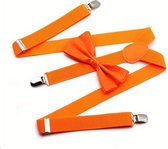 Bretelles avec nœud papillon - Oranje - Sorprese - avec clip solide - bretelles - nœud papillon - nœud - nœud papillon - luxe - homme - unisexe - coffret cadeau