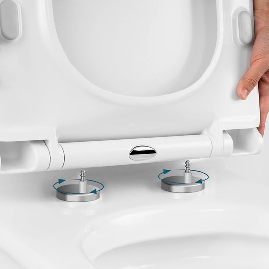 Rainsworth Nano Glaze Toiletdeksel, Urea Formaldehyde toiletbril met softclosemechanisme, ergonomisch ontworpen antibacteriële wc-deksel, universele wc-bril