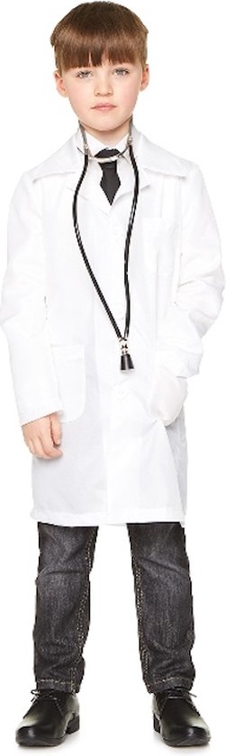 Karnival Costumes Manteau de médecin pour Enfants Costume de Déguisements enfant Halloween - Wit - Polyester - 11-12 ans - Manteau 1 pièce