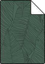 Proefstaal ESTAhome behang getekende bladeren donkergroen - 139449 - 26,5 x 21 cm