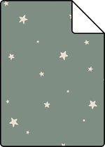 Échantillon de papier peint ESTAhome étoiles vert grisâtre - 26,5 x 21 cm - 139689- S