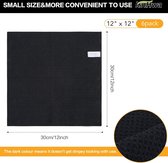 Microfiber Vaatdoeken Dikke Wafel Weave Keuken Vaatdoeken Ultra Absorberende Vaatdoeken 30cm x 30cm 6 Pack Zwart