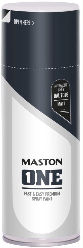 Maston ONE - peinture en aérosol - mat - gris anthracite (RAL 7016) - 400 ml