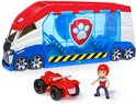 De PAW Patrol Launch & Rescue Patroller is een blauw, wit en rood voertuig met transparante blauwe deuren. Inclusief Ryder actiefiguur en rode ATV.