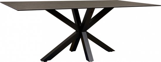 Eettafel Vikten - Steen - Zwart - 200 x 76 x 100 cm (BxHxD)