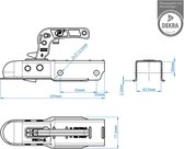 Pro Plus Disselkoppeling - Kogelkoppeling - Vierkant 60 mm - E4 Gekeurd