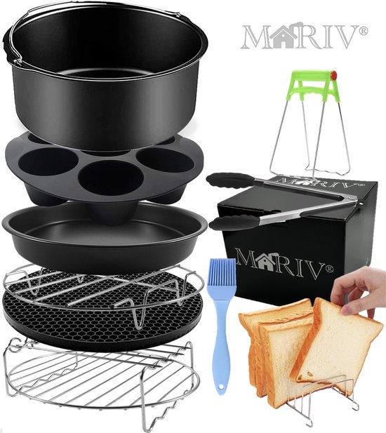 Heteluchtfriteuse Accessoires Set - Airfryer Accessoires - 15 Stuks - Aifryer Philips XXL & XL - Airfryer Tefal - Airfryer Bakvorm - Keuken - Airfryer XL - Airfryer XXL - ø 20 cm