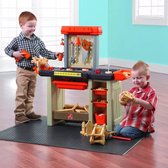 Step2 Handyman Workbench Speelgoedwerkbank in Oranje - Werkbank voor kinderen incl. 30-delige accessoire-set - Kunststof speelgoed